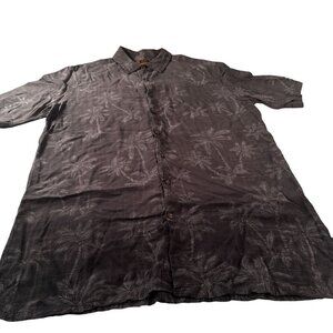 Foundry Supply Co Hawaiian Button Up Tall Shirt Mens Palm Trees Rayon Top